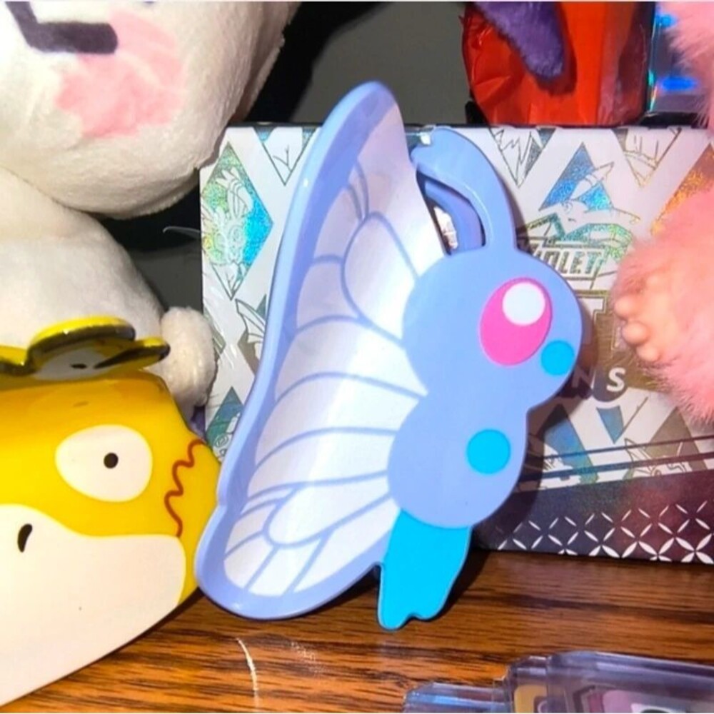 Pokemon butterfly hair clip accessory women's purple Butterfree anime manga